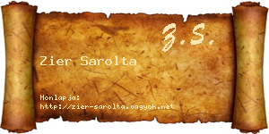 Zier Sarolta névjegykártya